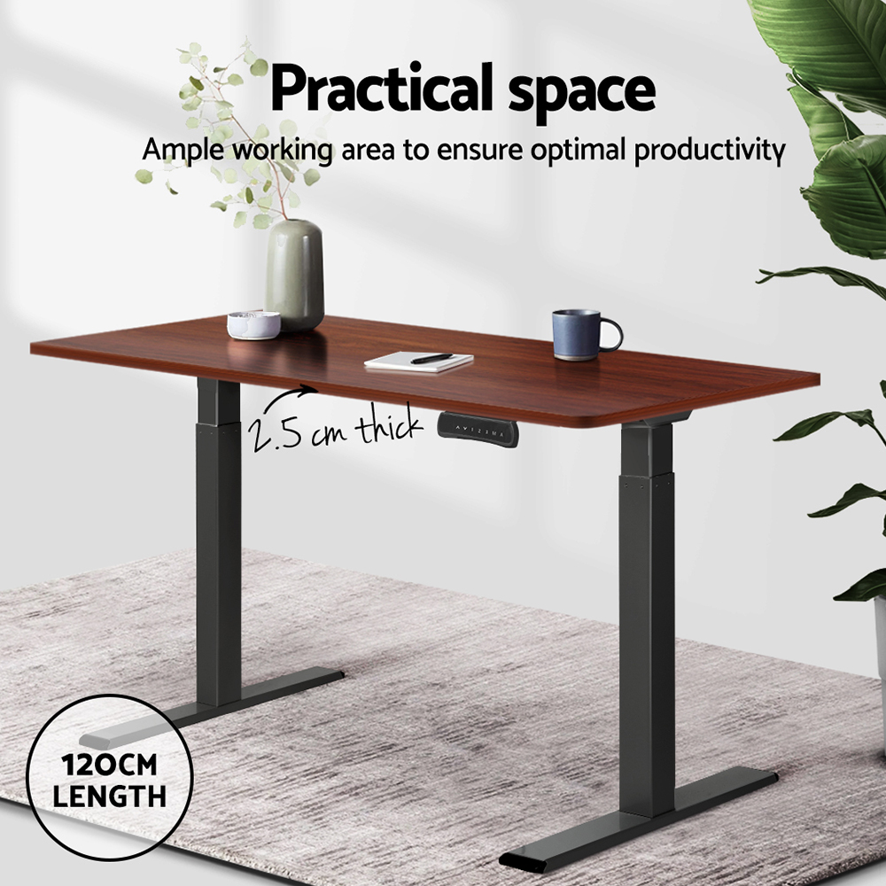 环保防刮桌面 120cm x 60cm 2.5cm厚 实木纹理 适配电动升降桌 现代简约风格 办公学习必备
