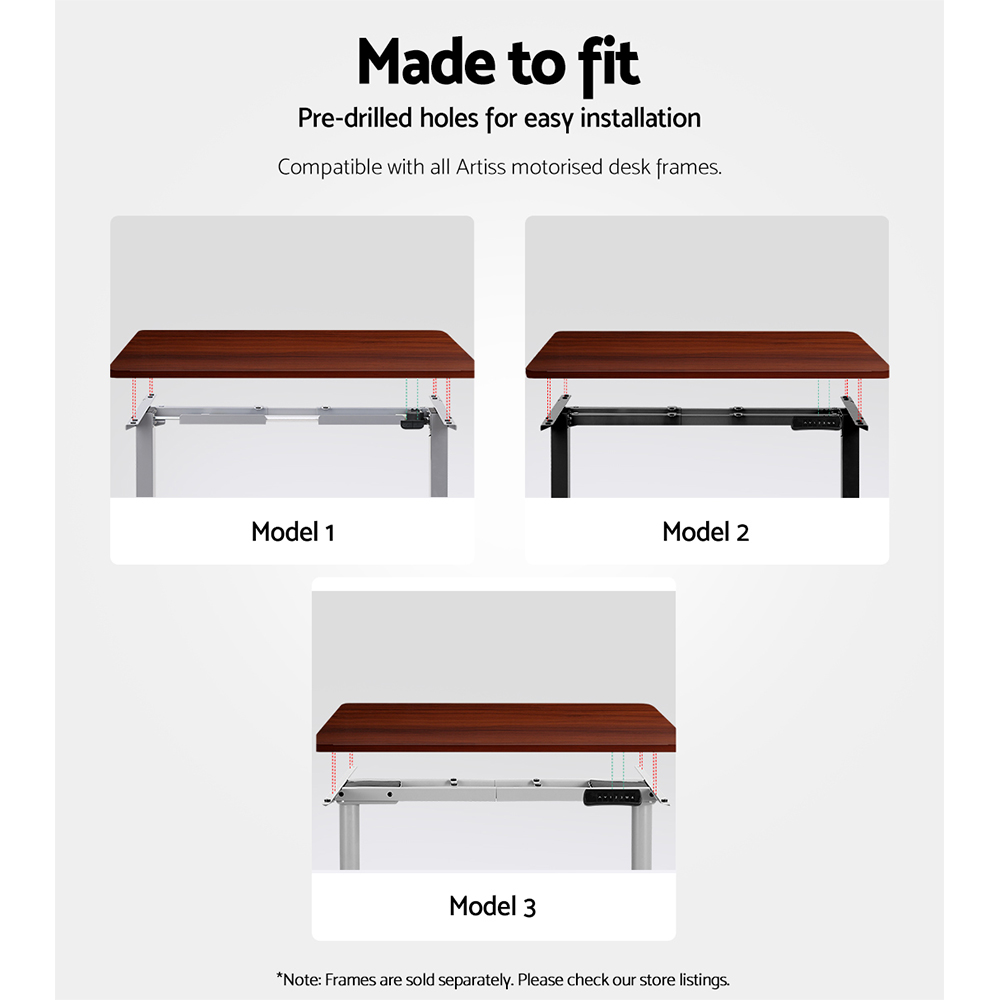 环保防刮桌面 120cm x 60cm 2.5cm厚 实木纹理 适配电动升降桌 现代简约风格 办公学习必备