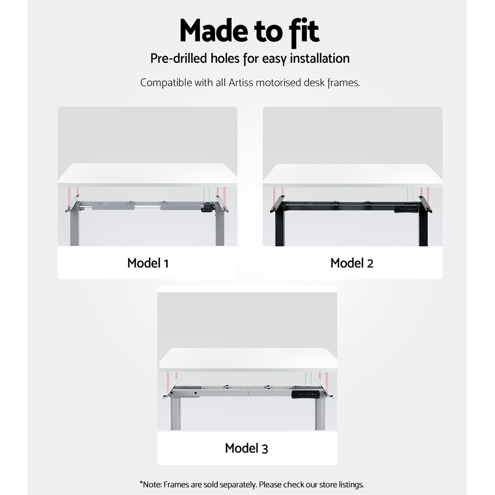 环保防刮桌面 120cm x 60cm 2.5cm厚度 适配电动升降桌框 现代简约风格 多种颜色选择 易于清洁安装