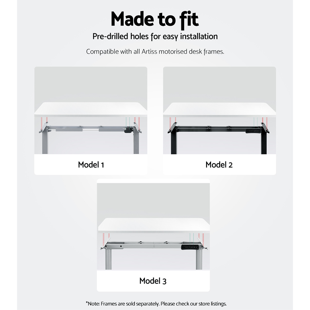 环保防刮桌面 140cm x 70cm 2.5cm厚度 现代简约风格 适配电动升降桌 多种颜色选择 易于清洁安装